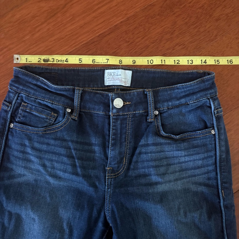 BKE Payton Ankle Skinny Jeans 27 Dark Wash Stretch Denim Whiskered - Picture 4 of 10
